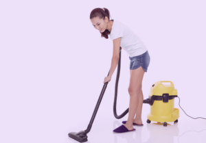 Woman vacuuming