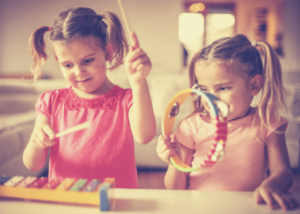 girls playing isntrument