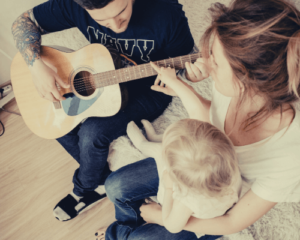 singing a song to baby