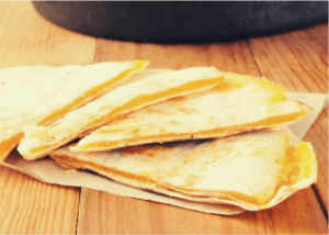 Cheese quesadilla as a snack