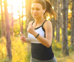 running in forest